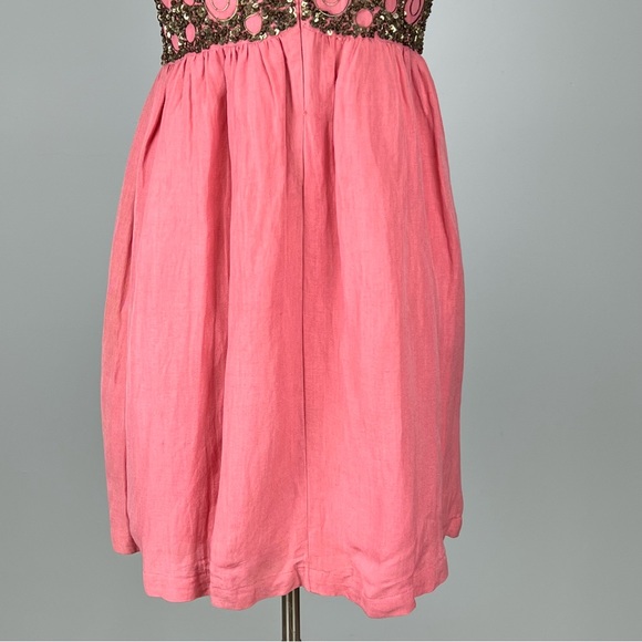 Roberta Freymann Womens Sleeveless Dress Rose Pink Metallic Sequin size Medium - Picture 9 of 12